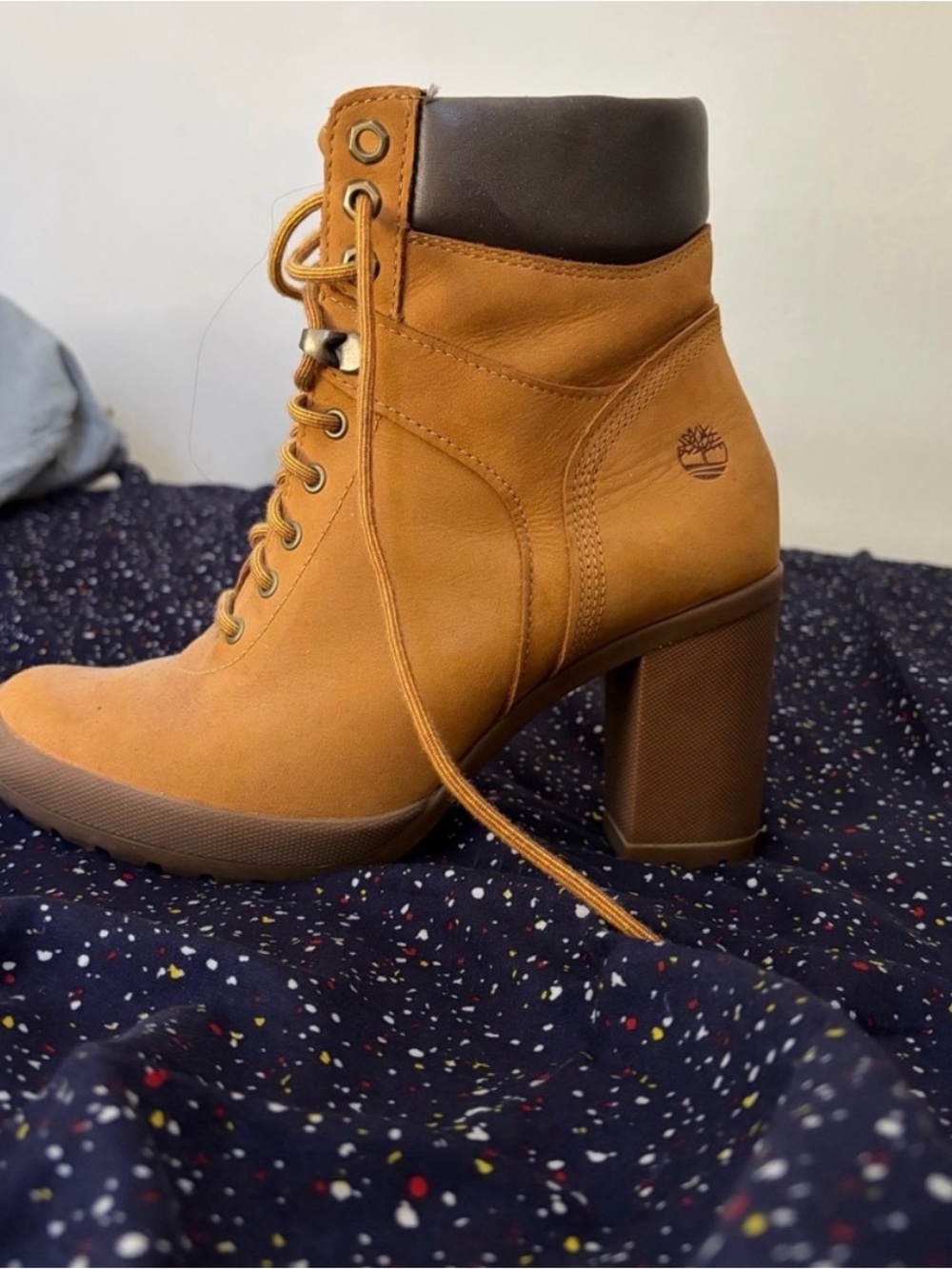 Timberland Women's Wheat Lace-Up Heeled Ankle Boot
